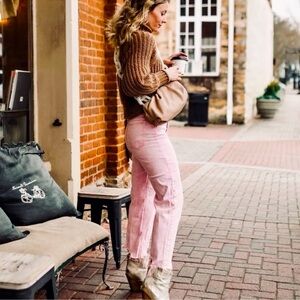 MICHAEL KORS Izzy Skinny Vintage Y2K Pastel Barbie Soft Pink Pants Gold Slim 4